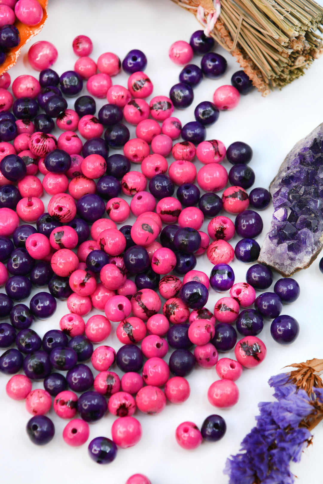 Natural Acai Beads DYI jewelry supplies.