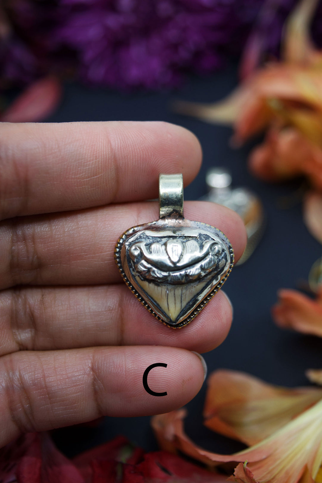 Timeless Shark Tooth Pendant, OOAK, Himalayan Jewelry, Tribal Chic Pendants, Handmade, Gifts