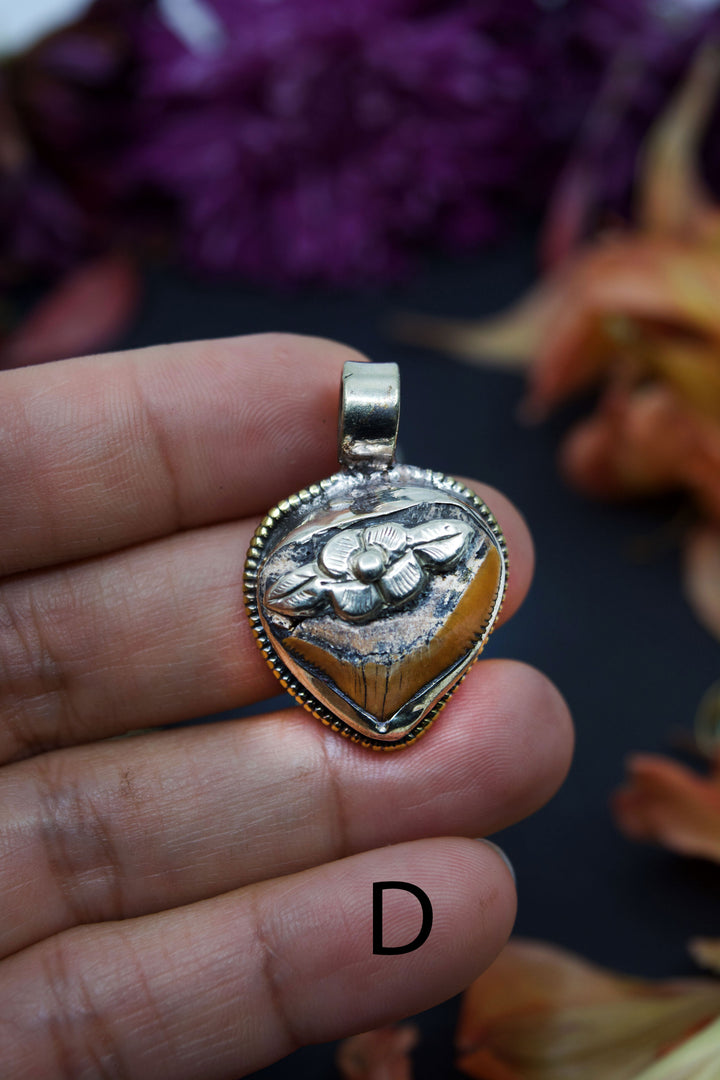 Timeless Shark Tooth Pendant, OOAK, Himalayan Jewelry, Tribal Chic Pendants, Handmade, Gifts
