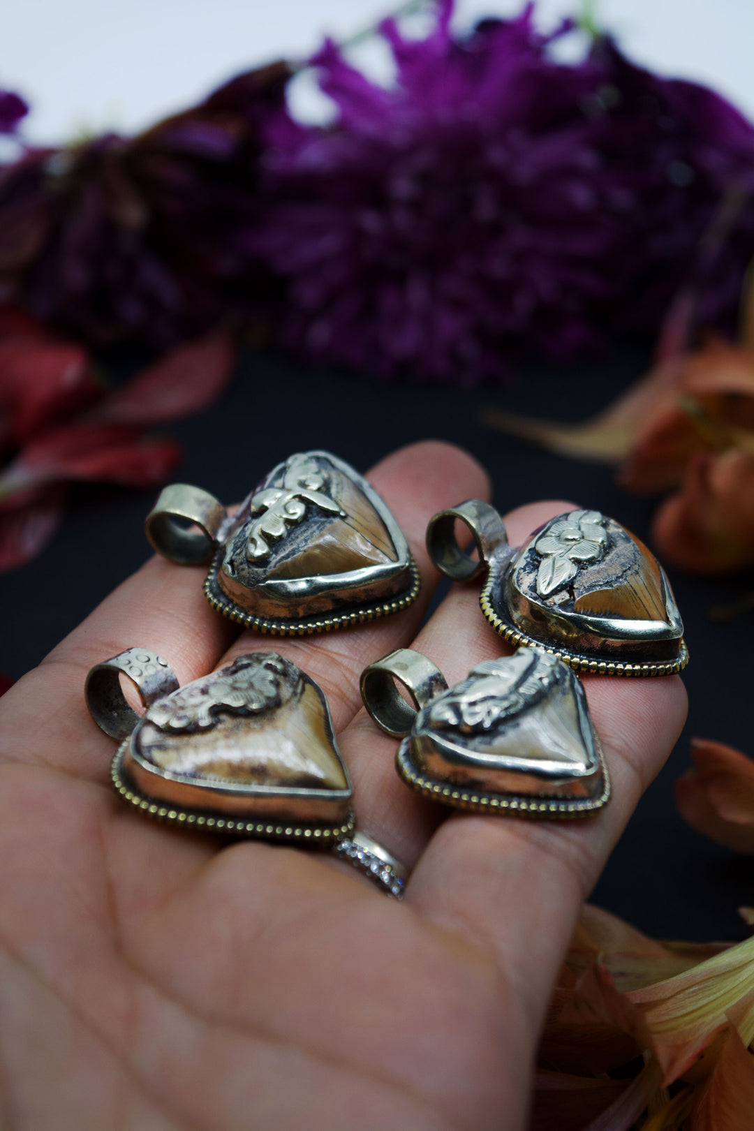 Timeless Shark Tooth Pendant, OOAK, Himalayan Jewelry, Tribal Chic Pendants, Handmade, Gifts