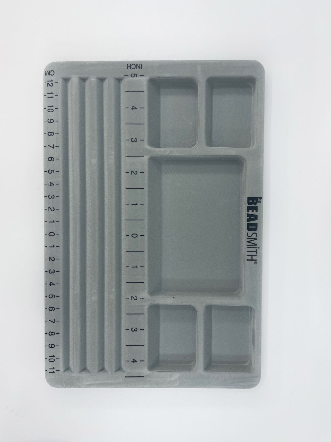 The BeadSmith Mini Travel Bead Design Beading Board, Gray Flock with Lid, 7.75 x 11.25 Inches