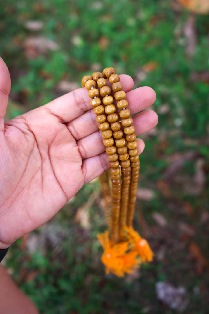 Natural Wooden Rondelle Prayer Beads from Nepal, 108 beads / Meditation Male, Yoga Accessories, Yogi / Wooden Beads, Supplies