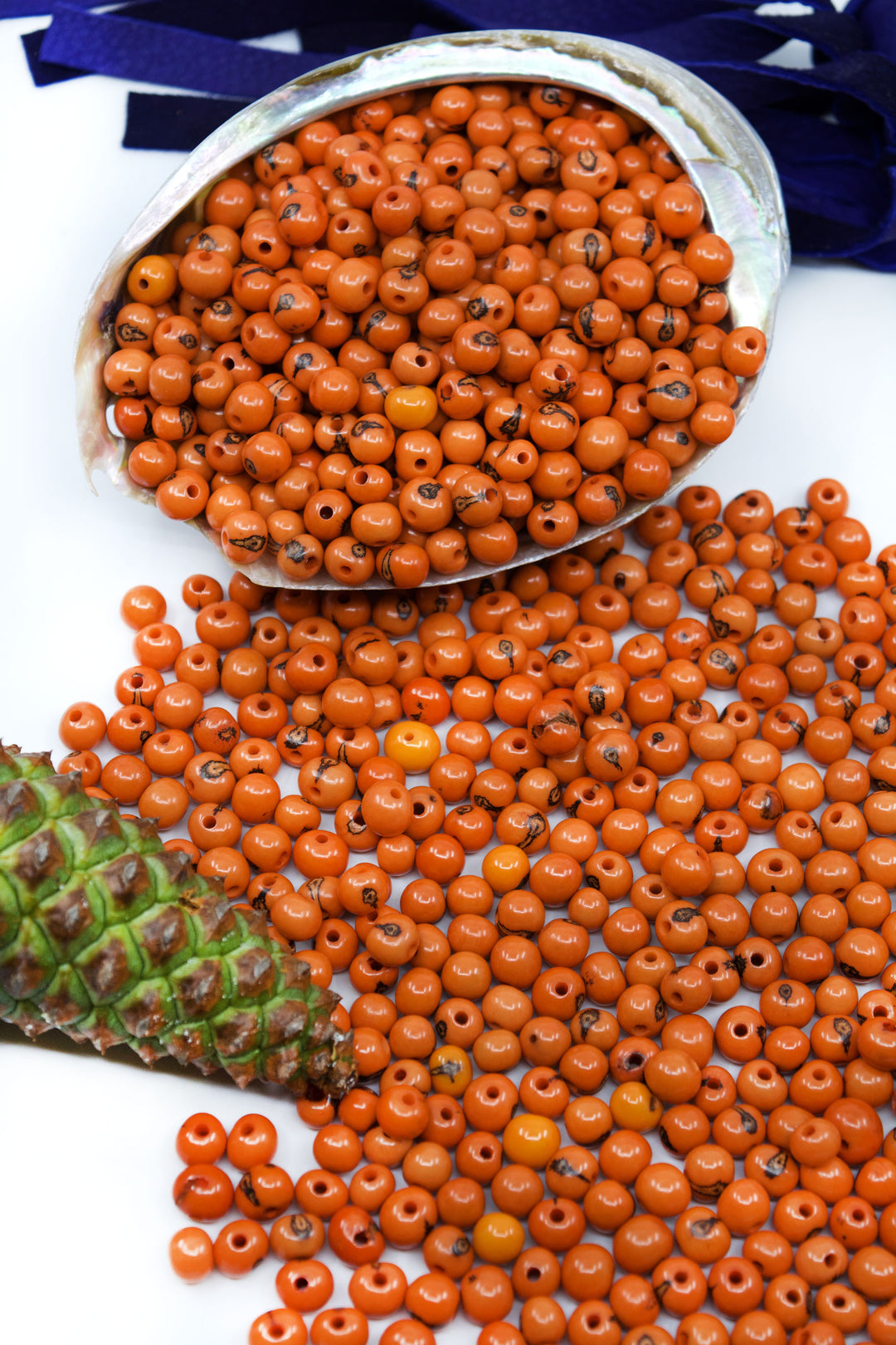 Rust Orange Acai Beads for jewelry making.