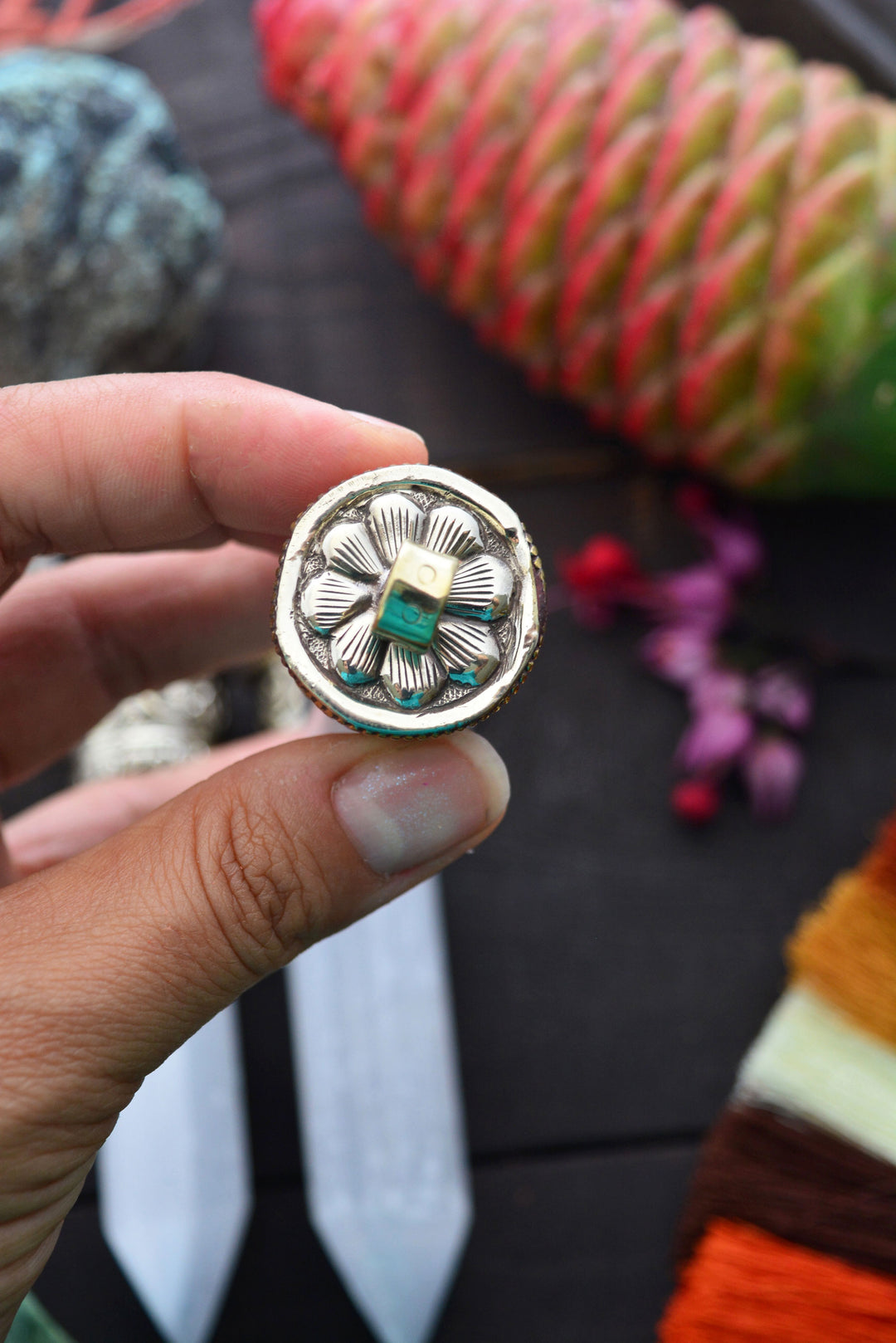 Bright Light: Large Selenite Tusk Pendant with Silver Bezel, 4", 1 piece