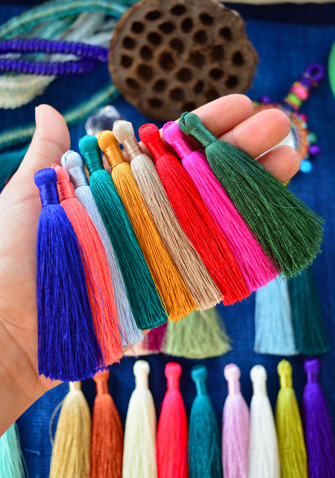 Silky Luxe Jewelry Making Tassel, 3.5", 2 tassels / Tassels for Malas, Earring Tassels, Pick your colors / Handmade Tassels, Supplies