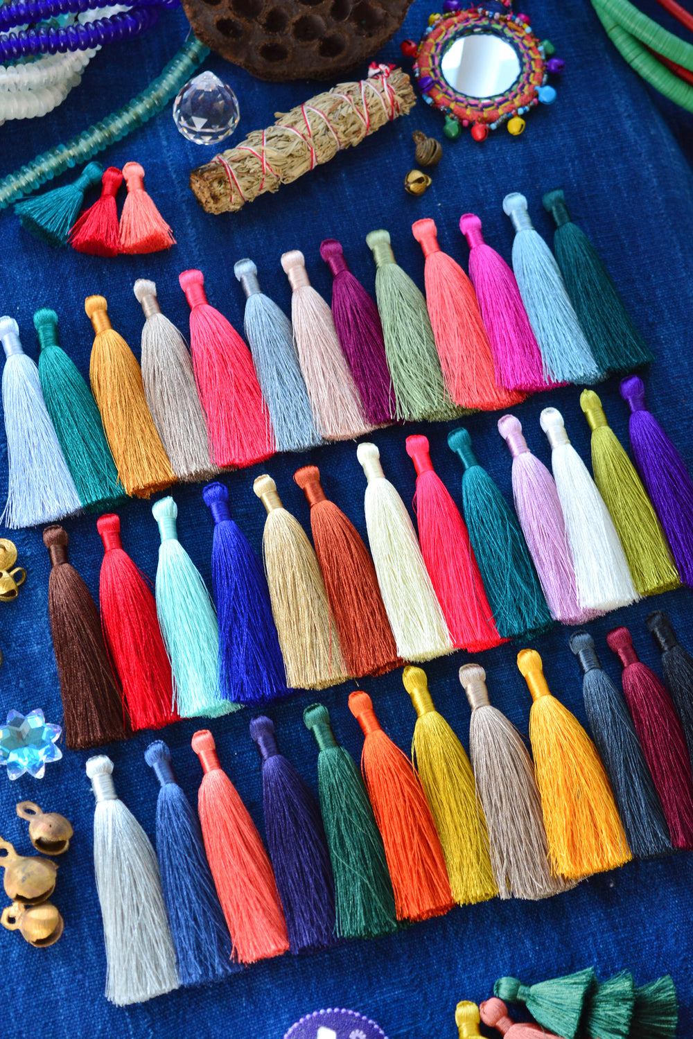 Silky Luxe Jewelry Making Tassel, 3.5", 2 tassels / Tassels for Malas, Earring Tassels, Pick your colors / Handmade Tassels, Supplies