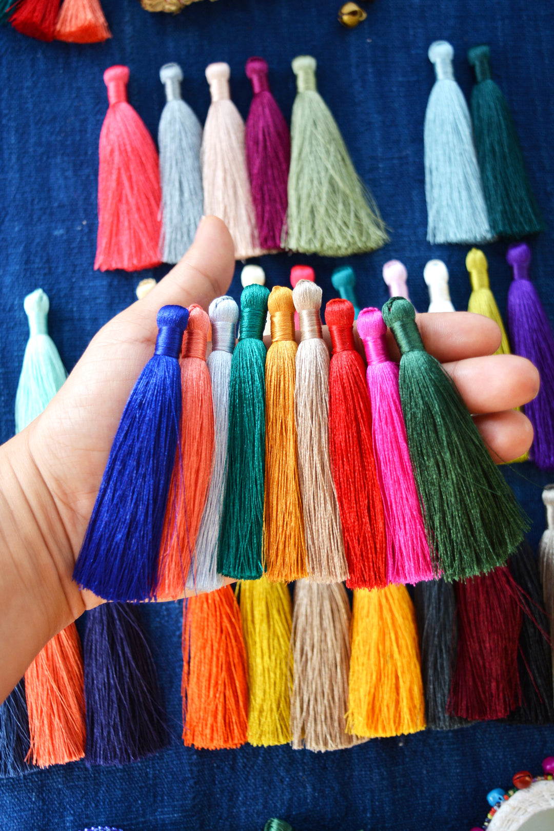 Silky Luxe Jewelry Making Tassel, 3.5", 2 tassels / Tassels for Malas, Earring Tassels, Pick your colors / Handmade Tassels, Supplies