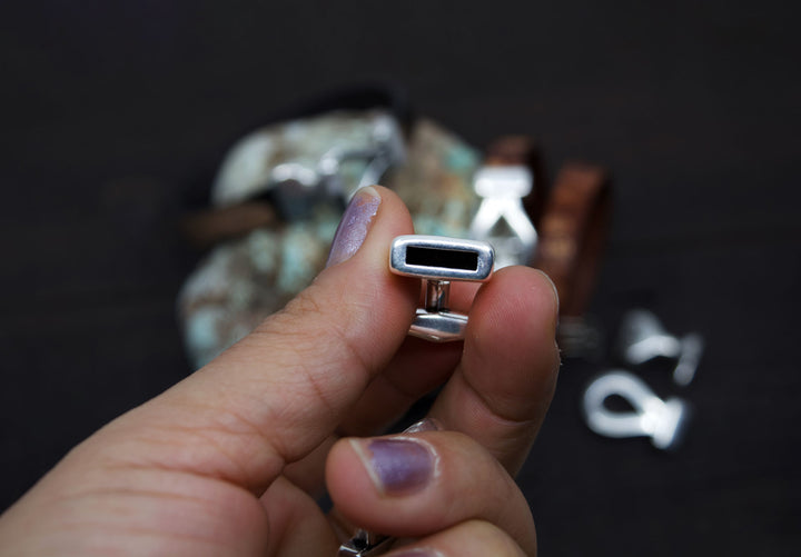 Silver Hook &amp; Loop 10mm Leather Clasp