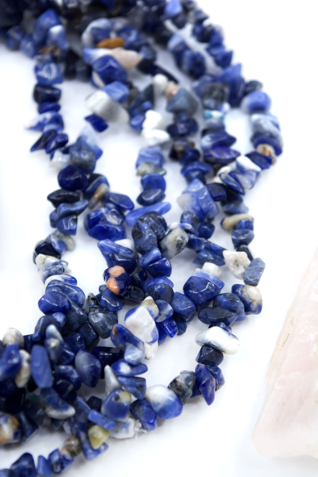 Sodalite Chips: Beautiful Natural Gemstone Chips, Mince Beads, 34" strand