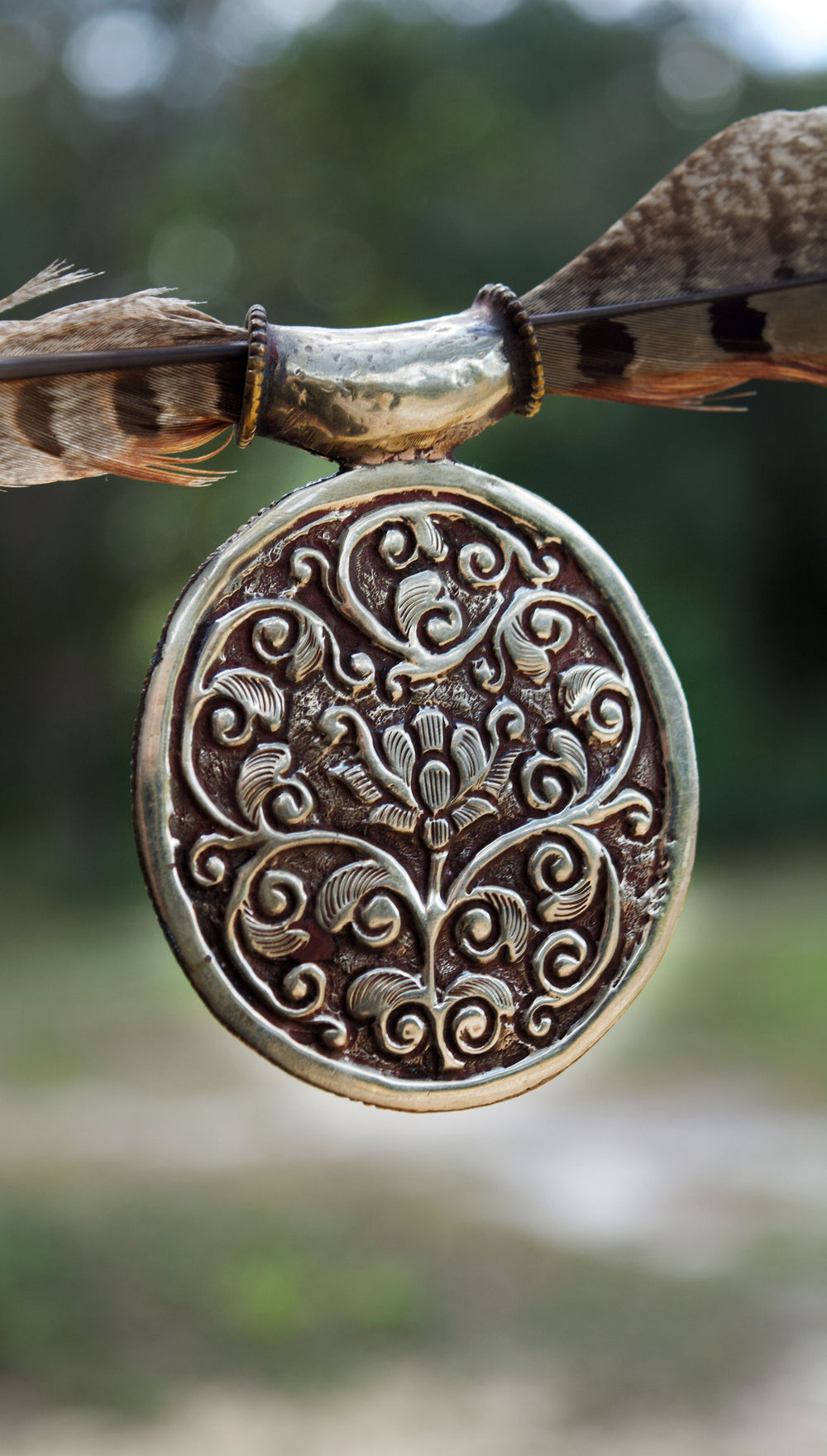The Howling in Silver: 2 1/4 x 2 3/4 inches Handcarved in Bone, Buffalo Pendant set in Sterling Silver - OOAK