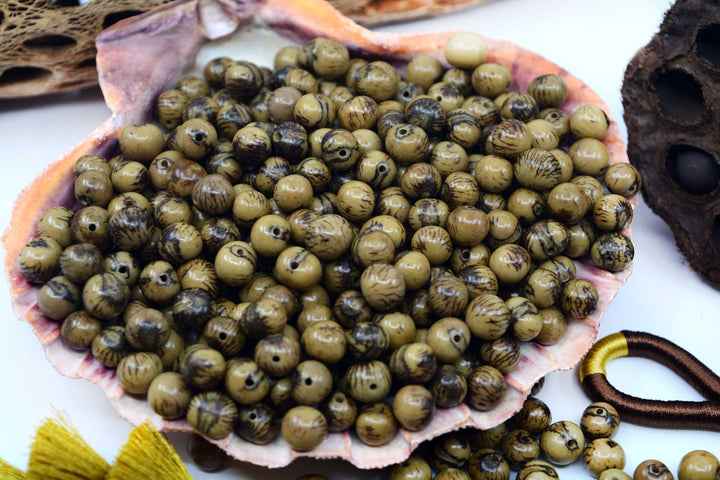 Acai Beads for DIY Jewelry Making in the color Olive Green